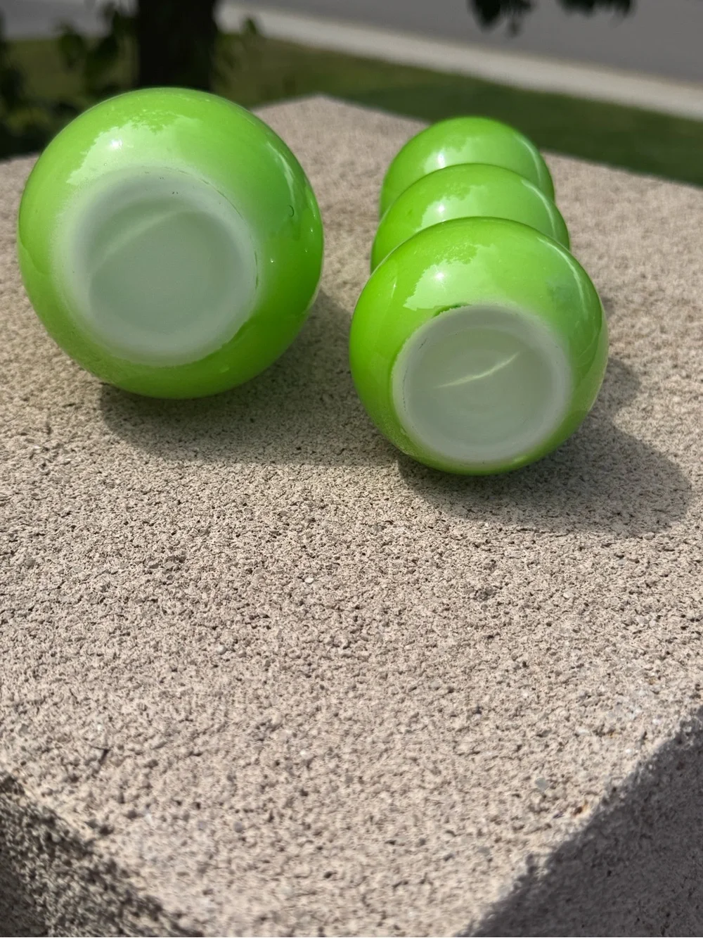 Vibrant, lime green modern vases